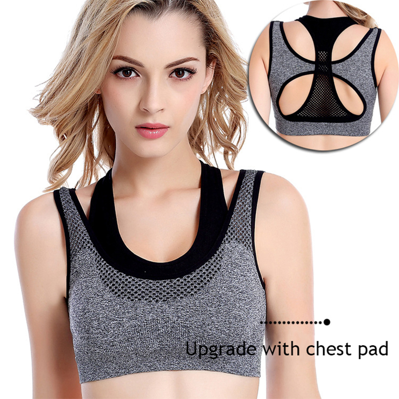 Underwire Bra Padded - Schokbestendige Holle Ademende Sportbeha Naadloze Push-Up