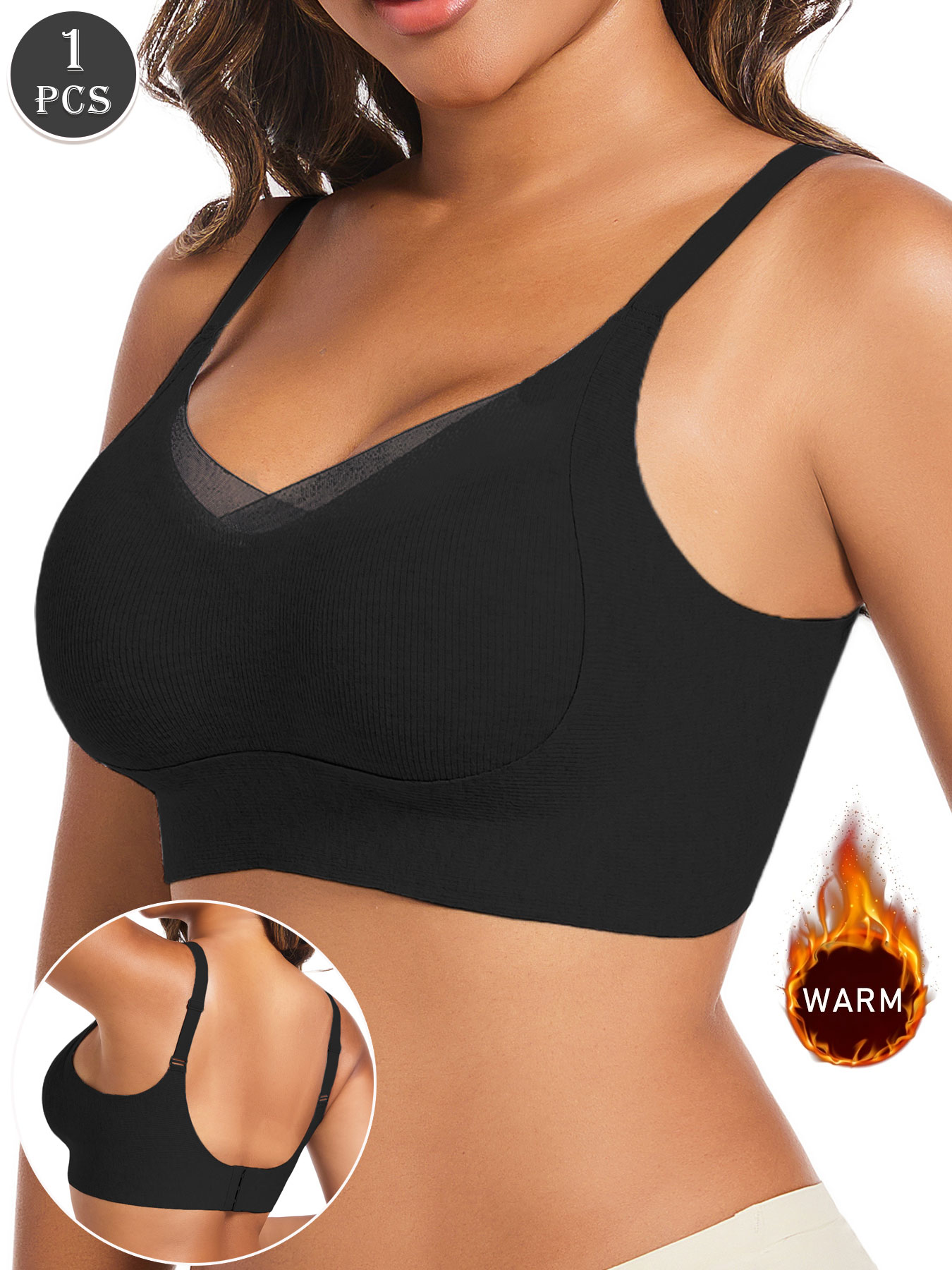 Underwire Bra Padded - 1pc casual zwarte push-up bh voor